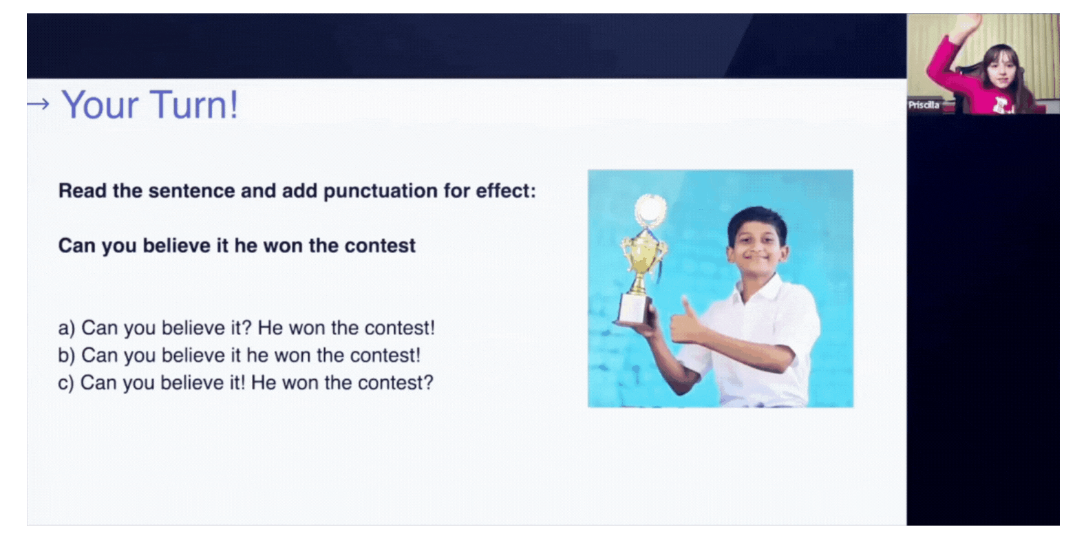 Custom curriculum HIT session